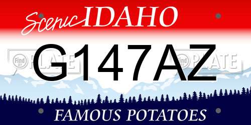 G147AZ Idaho License Plate