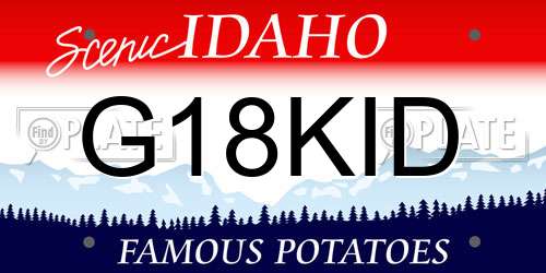 G18KID Idaho License Plate