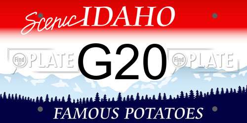 G20 Idaho License Plate