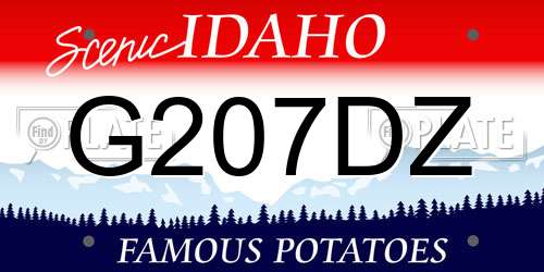 G207DZ Idaho License Plate