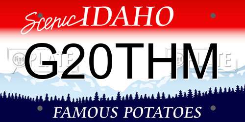 G20THM Idaho License Plate