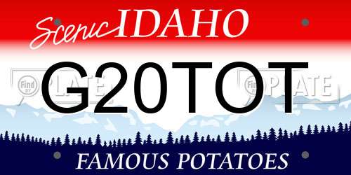 G20TOT Idaho License Plate