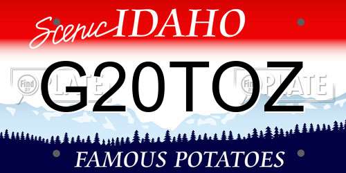 G20TOZ Idaho License Plate