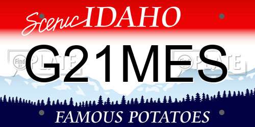 G21MES Idaho License Plate