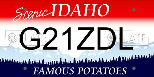 G21ZDL Idaho License Plate