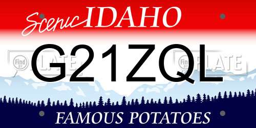 G21ZQL Idaho License Plate