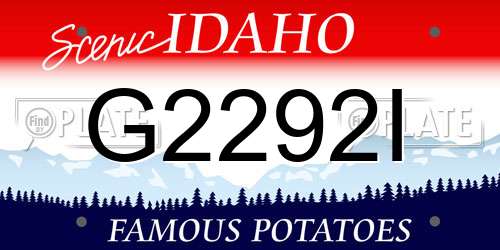 G2292I Idaho License Plate