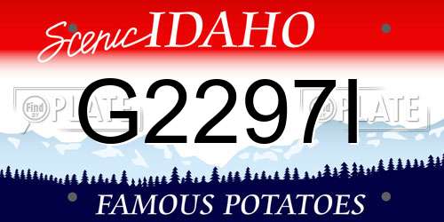 G2297I Idaho License Plate