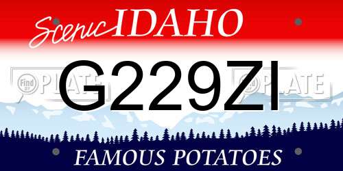 G229ZI Idaho License Plate