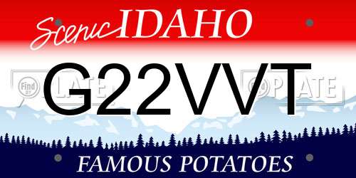 G22VVT Idaho License Plate