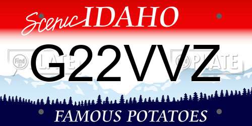 G22VVZ Idaho License Plate