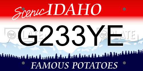G233YE Idaho License Plate