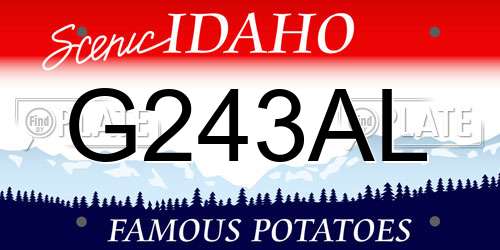 G243AL Idaho License Plate