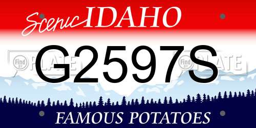 G2597S Idaho License Plate