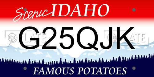 G25QJK Idaho License Plate