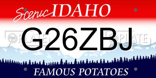 G26ZBJ Idaho License Plate