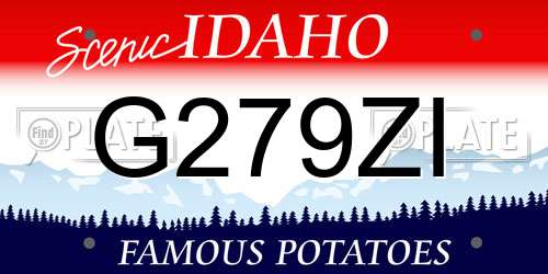 G279ZI Idaho License Plate