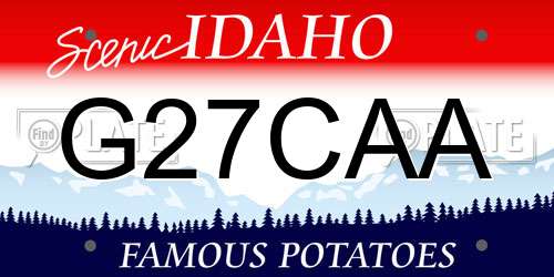 G27CAA Idaho License Plate