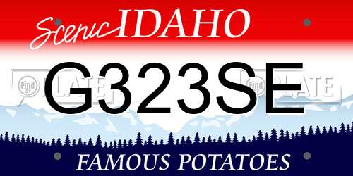 G323SE Idaho License Plate