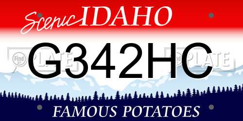 G342HC Idaho License Plate