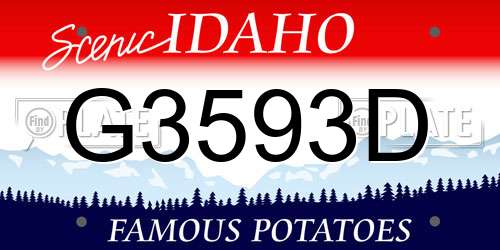 G3593D Idaho License Plate