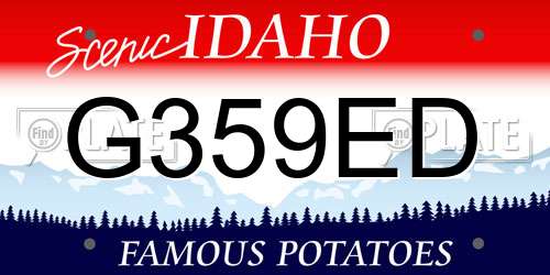 G359ED Idaho License Plate