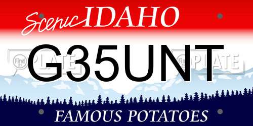 G35UNT Idaho License Plate