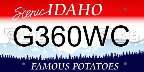 G360WC Idaho License Plate