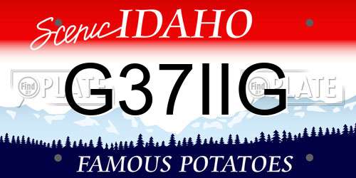 G37IIG Idaho License Plate