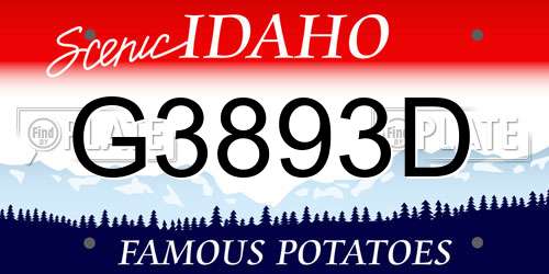 G3893D Idaho License Plate