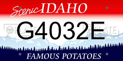 G4032E Idaho License Plate