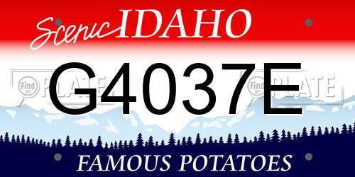 G4037E Idaho License Plate