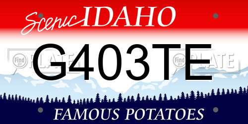 G403TE Idaho License Plate
