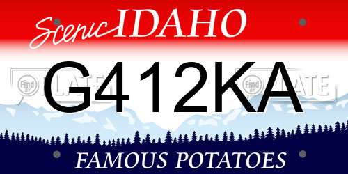 G412KA Idaho License Plate