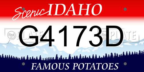 G4173D Idaho License Plate