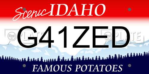 G41ZED Idaho License Plate
