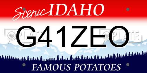 G41ZEO Idaho License Plate