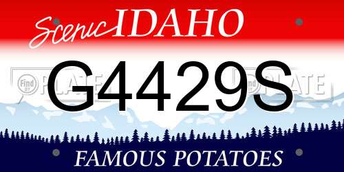 G4429S Idaho License Plate