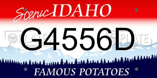 G4556D Idaho License Plate