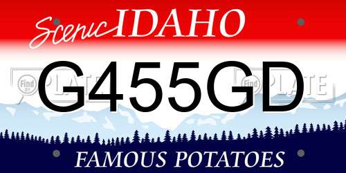 G455GD Idaho License Plate