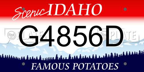 G4856D Idaho License Plate