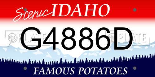 G4886D Idaho License Plate