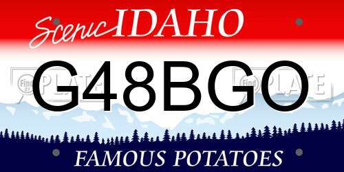 G48BGO Idaho License Plate
