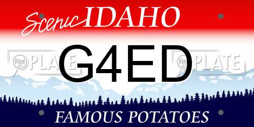 G4ED Idaho License Plate