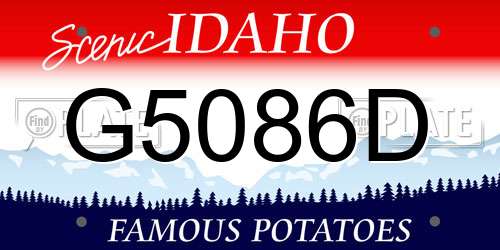 G5086D Idaho License Plate