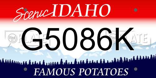 G5086K Idaho License Plate