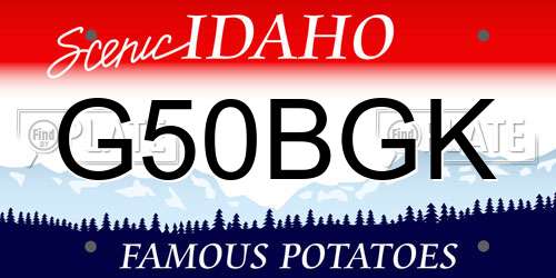 G50BGK Idaho License Plate
