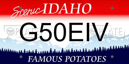 G50EIV Idaho License Plate