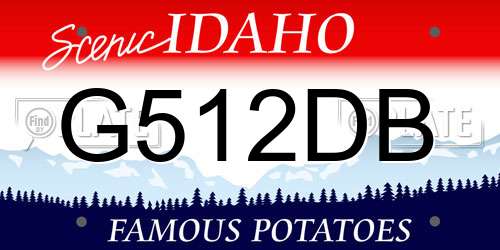 G512DB Idaho License Plate