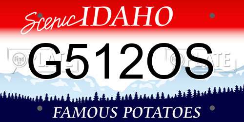 G512OS Idaho License Plate